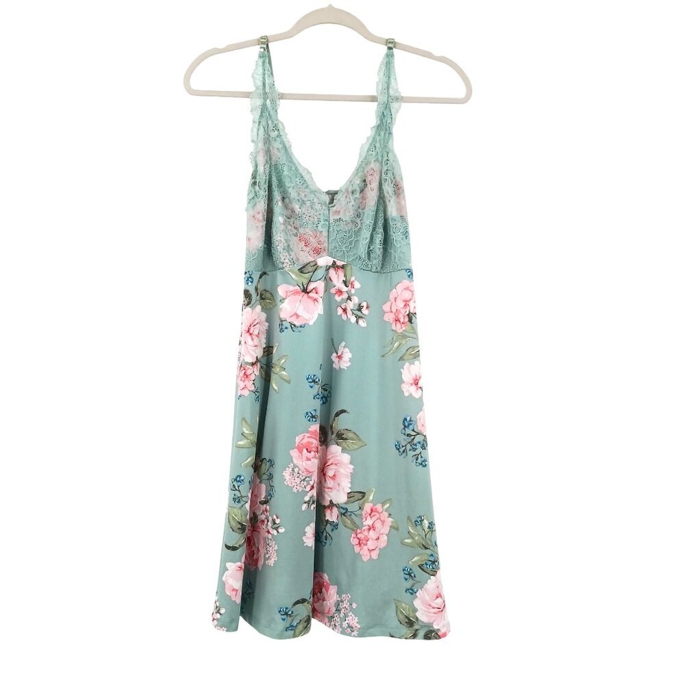 Flora Nikrooz Floral Nightgown XL Lace Trim